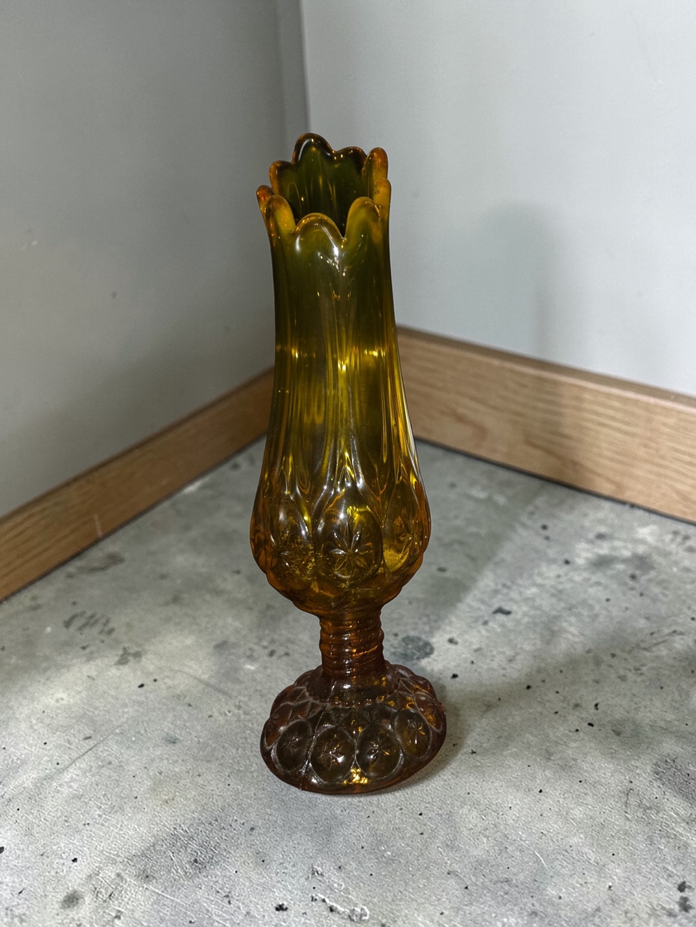 Amber Kanawha Moon And Star Glass Decorative Swung Vase - Home Accents